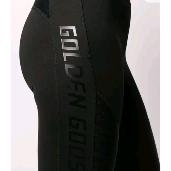 Golden Goose Women's Logo Print Cropped Leggings Size Medium - Picture 5 of 16